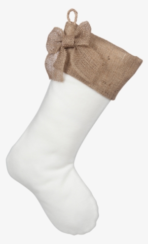 Christmas Stocking With Burlap Accents - Christmas Day