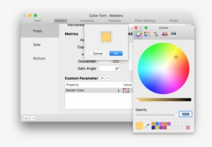 In The Property Pop-up, You Pick Master Color, And - Font