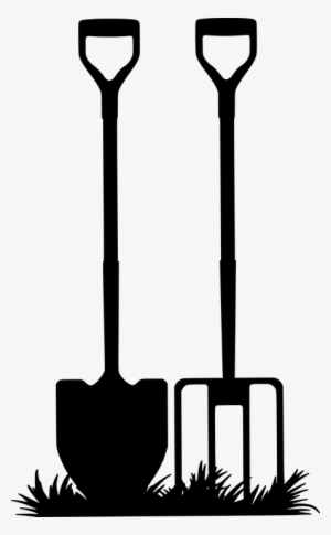 Royalty-free Clipart Illustration Of A Plump Farmer - Shovel Graphic