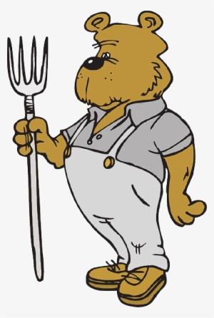 Farm, Tool, Farmer, Bear, Clothes, Pitchfork - Bear Farmer Clipart