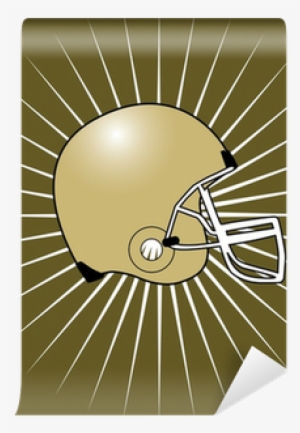 Brown Football Helmet With Starburst Background Vector - American Football