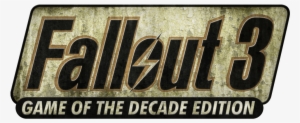 Fallout 3 Logo Png Jpg Black And White Download