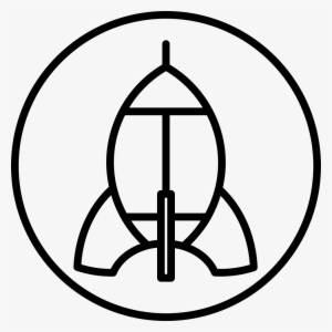 Rocket Ship Outline On Circle Background Comments