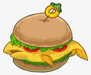 Fish Burger Icon - Club Penguin Food