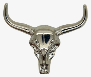 Cow Skull Pin, Silver - Cattle