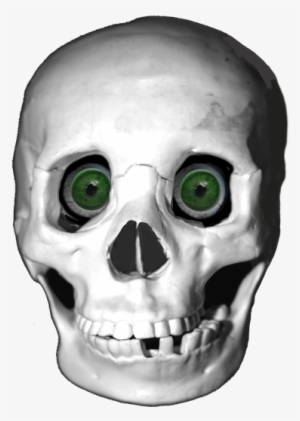 Cool Skull With Green Eyes - Drawing
