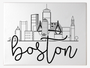 Boston City Skyline Canvas Wall Art