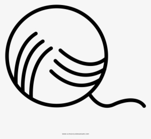 Yarn Ball Coloring Page - Line Art