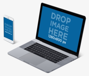 Mockup Of A Macbook Pro With Touch Bar And Iphone 7 - Netbook
