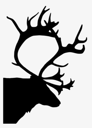 Reindeer Head Silhouette - Christmas Wreath Png Silhouette