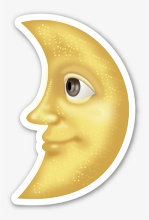 First Quarter Moon With Face - Moon Emoji Sticker