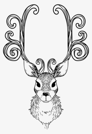 Animal, Antlers, Face, Head, Reindeer, Silhouette - Renos De Navidad Para Colorear