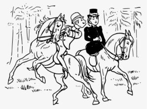 How To Set Use Couple Riding Horses Clipart