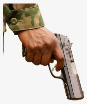 Hand Holding Shotgun Png Clip Art Black And White - Hand On Gun Png