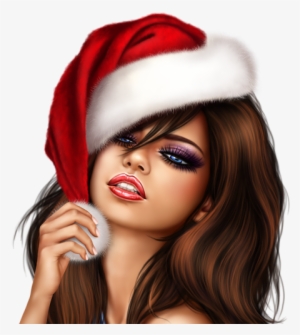 Christmas Girl Fairy With A Cat - Illustration