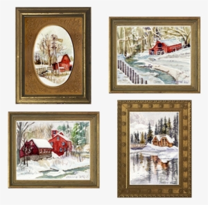Little Red Barns Framed Gallery Set - Picture Frame