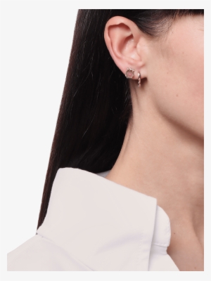 Diamond Freeform Watermelon Tourmaline Slice Stud - Earring