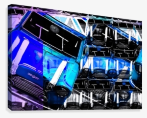 Psychedelic Mini Cooper Blue Sport Car Abstract Background - Abstract Background Transport Png