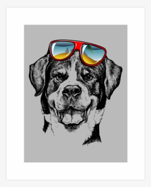 Cool Dog Art Print - Cool Dog Drawing