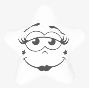 Star Pillow With Smiley Faces That Glows In The Dark - Cartoon