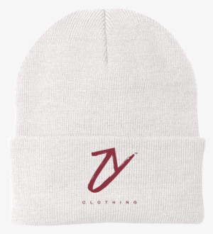 Image Of "u Clothing" White/burgundy Beanie - Clothing