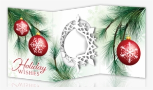 Festive Pine Branches Spin Card - Christmas Ornament