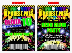 Neon Glow Disco Party, Pink, Vip Guest Party Lanyard - False Karaoke - Ace Of Base