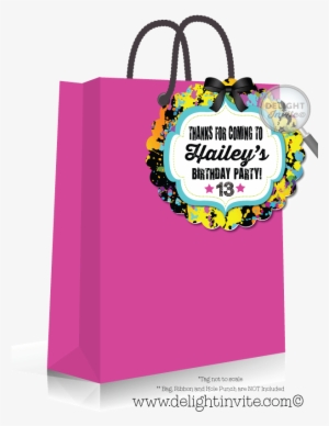 Neon Glow Birthday Favor Tag - 40th Birthday Black Thank You Tag