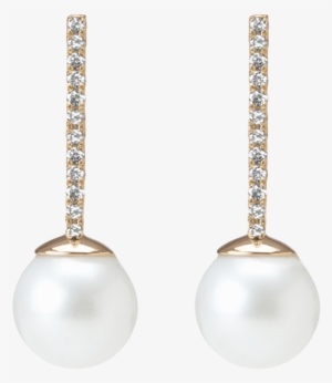 Proud Pearl Earrings With White Diamonds - 黑 珍珠 钻石 耳坠