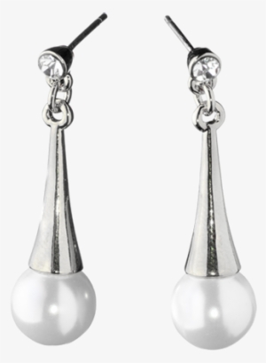 Rhodium Bell Top With White Pearl - Gold