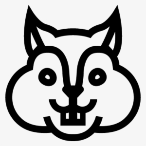 Squirrel Face Frontal Outline Vector - Squirrel Face Outline