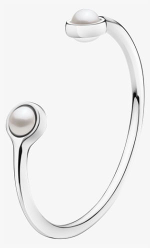 Georg Jensen Sphere Pearl Set Open Silver Bangle - Georg Jensen Smykker