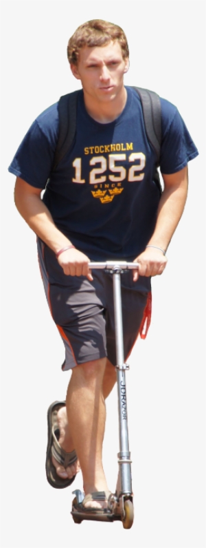College Student On Razor Scooter Source - Human