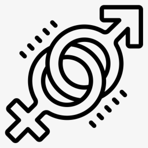 It's A Gender Icon, Represented By Two Circles, Interlocking - Vector Graphics