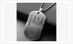 Nameplate Military Army Style Dog Tags Chain Mens Pendant
