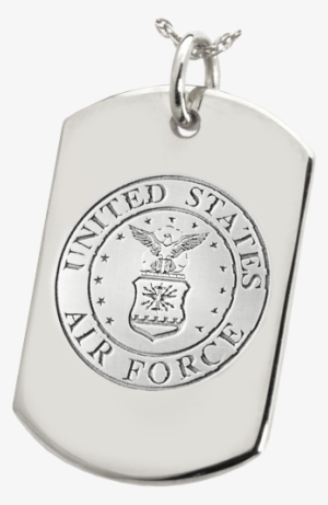 Wholesale Dog Tag With Air Force Emblem Shown In Silver - Platinum Dog Tags