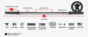 Gear Specs - Ohio Power Bar Dimensions