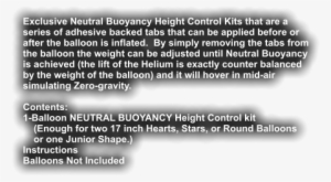 Exclusive Neutral Buoyancy Height Control Kits That - Balloon Weights
