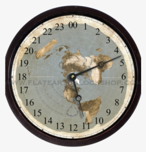 12″ Flat Earth Map 24 Hour Wall Clock - Flat Earth And Clocks