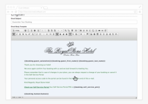 The Personalised Email Template Editor Screen In Clock - Color