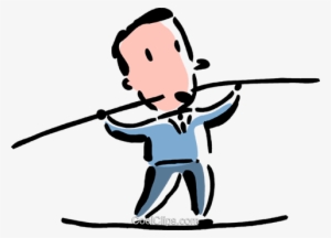 Businessman Walking A Tight Rope Royalty Free Vector - Illustration
