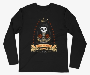 Santa Muerte Men's Long Sleeve Fitted Crew - Unisex Banjo Tree Thermal (organic/rpet Blend)