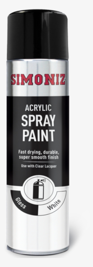 Simoniz High Gloss White Acrylic Spray Paint 500ml - Black Paint Spray
