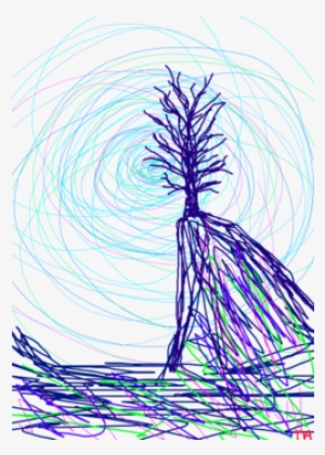 Creepy Tree In Forest Stormy Sky - Sail