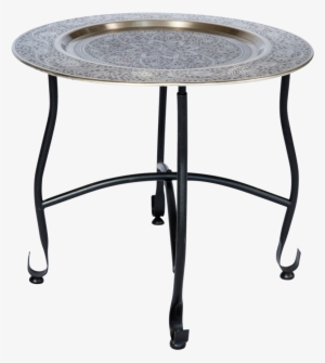 Silver Tray Top Side Table