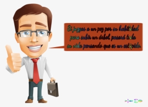 Frase Fondo Transparente - Cartoon Businessman Character With Round Ornament