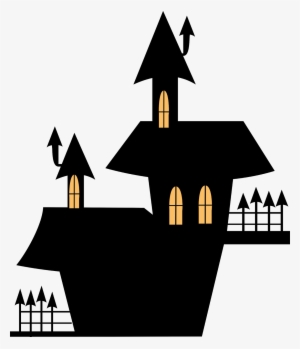 Haunted House Clipart - Casa Mal Assombrada Preto E Branco