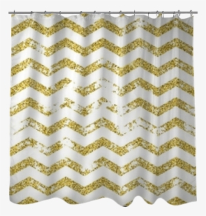 Zig Zag Gold Vector Grunge Seamless Pattern Shower - Curtain