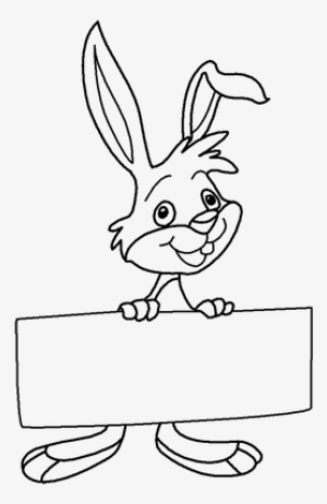 Bunnies Rabbit Outline - Funny Bunny Colouring