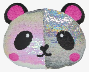 Picture Of Panda Reversible Sequin Pillow - Flip Sequin Pillow
